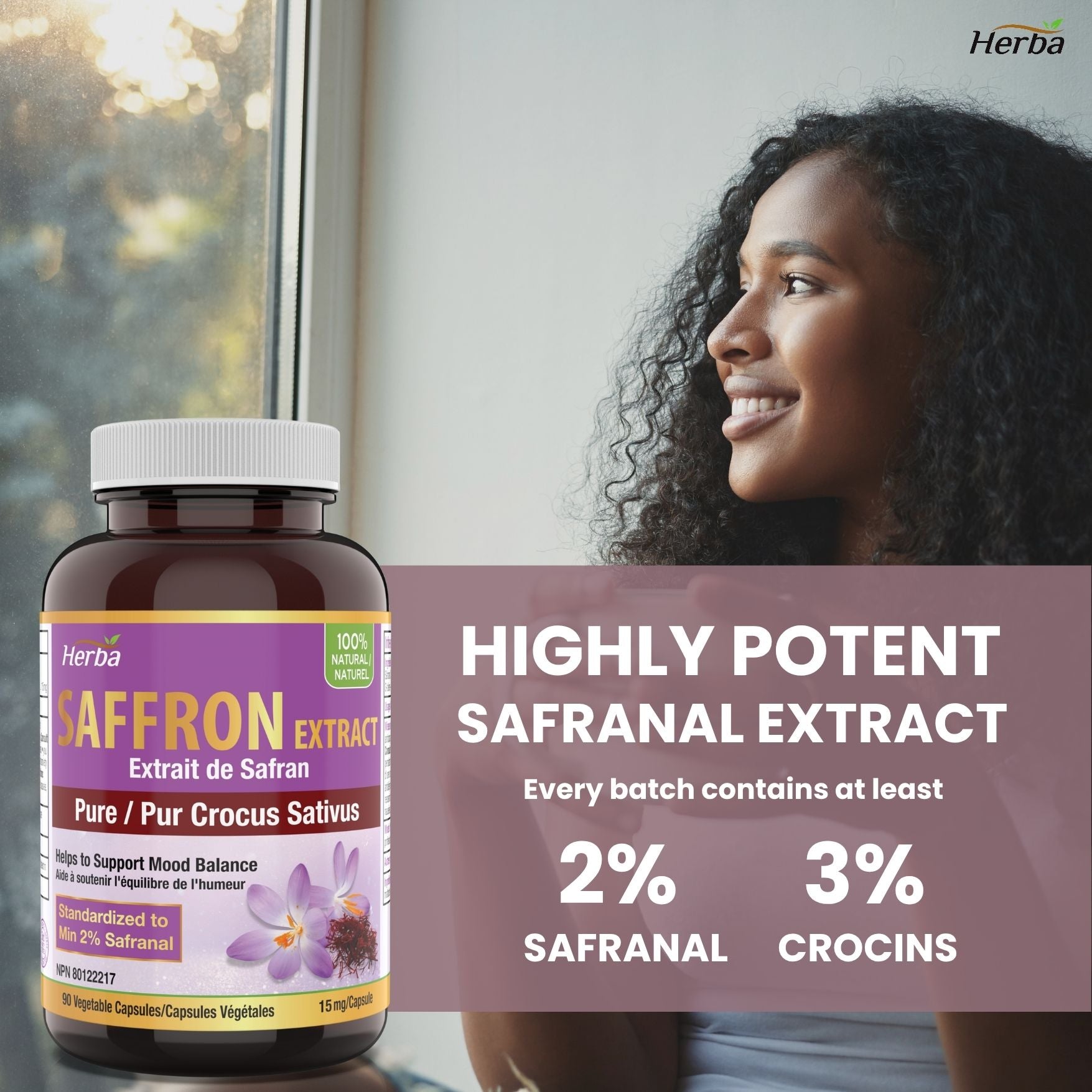 Saffron Supplement – 90 Capsules | Saffron Extract Standardized to 2% Safranal