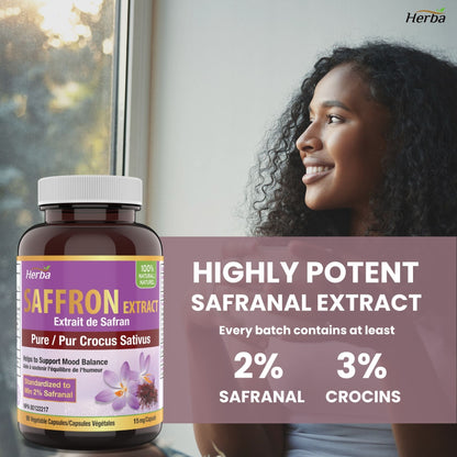 Saffron Supplement – 90 Capsules | Saffron Extract Standardized to 2% Safranal