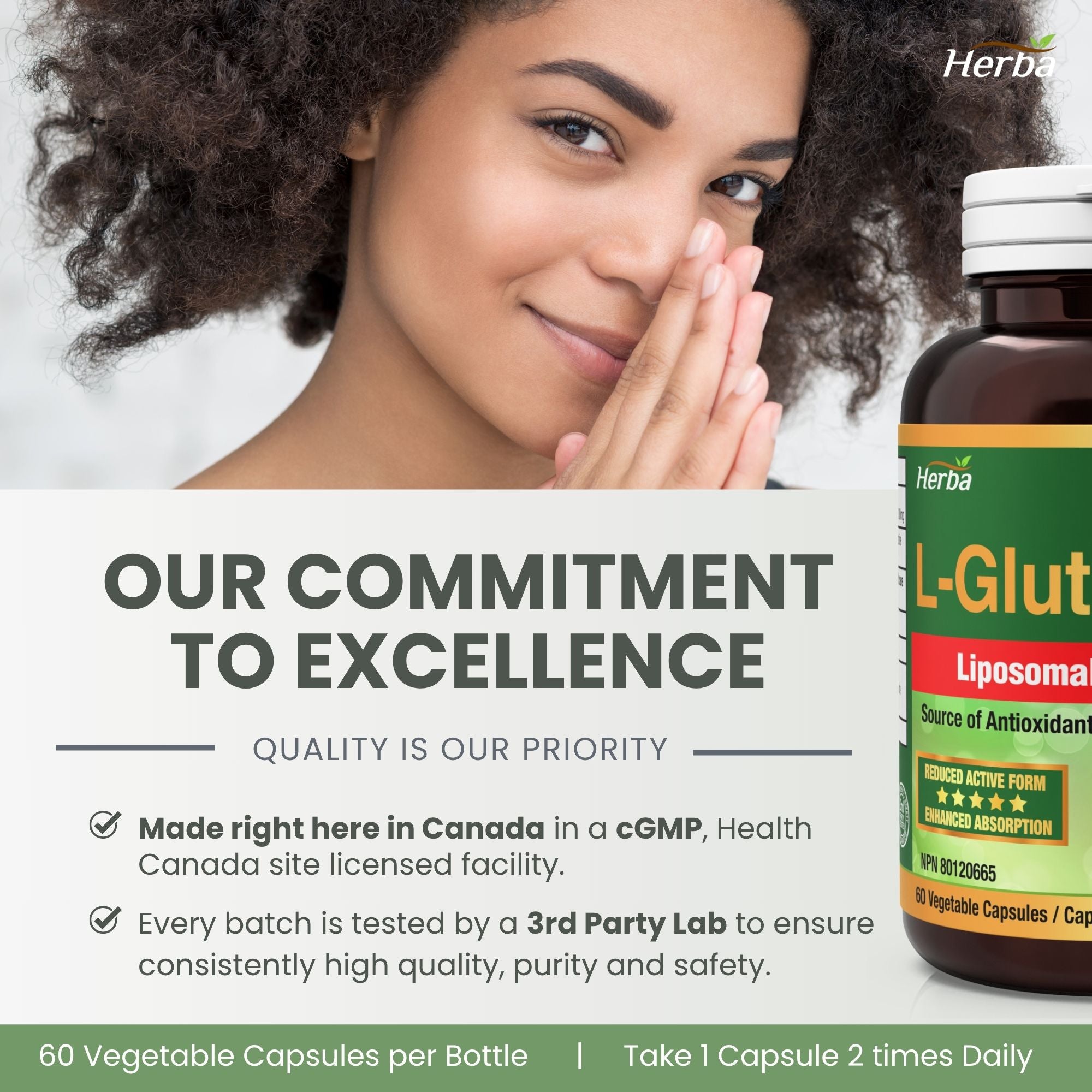Supplément de glutathion liposomal - 600 mg par jour | 60 capsules végétales