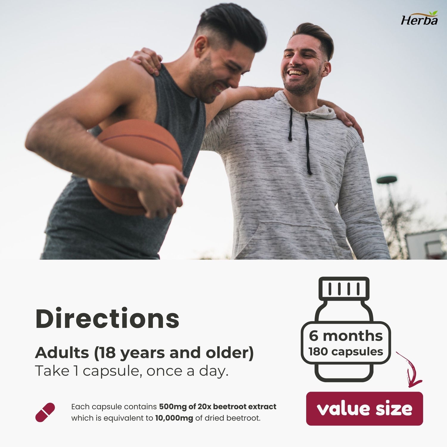 Organic Beet Root Supplement - 180 Capsules | 10,000mg Equivalent - 20:1 Extract Beetroot | Made in Canada