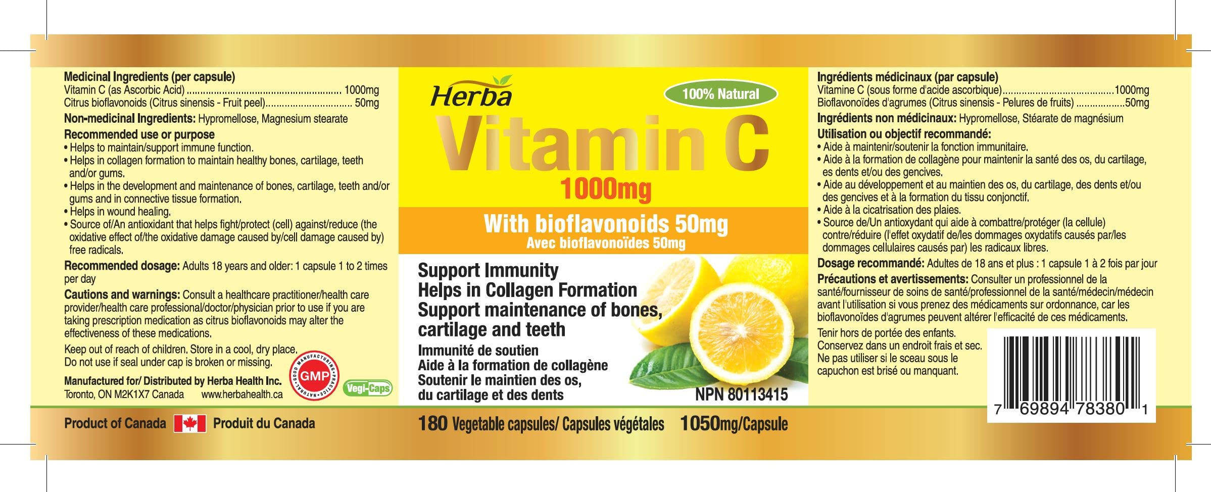 buy vitamin c made in Canada