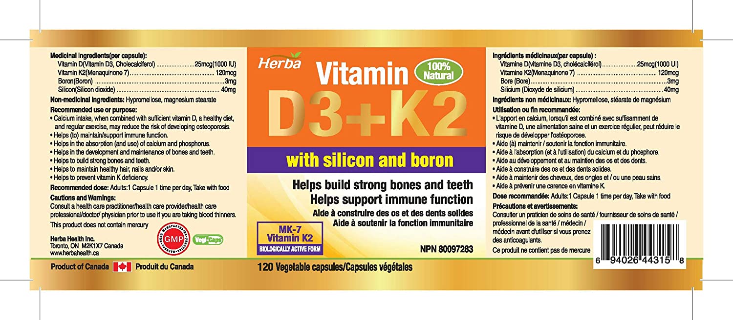 buy d3 k2 boron made in Canada