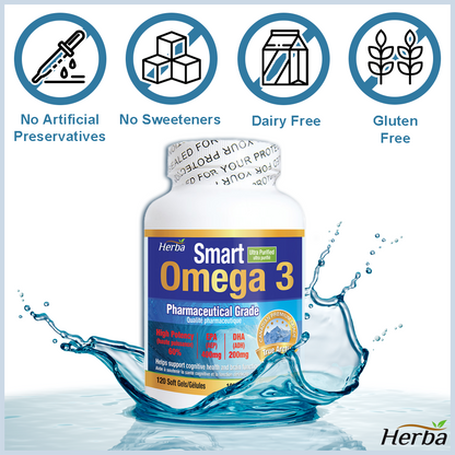 Omega 3 Fish Oil Capsules 1000mg – 120 Soft Gels | Ultra Purified and High Potency 60% (EPA 400mg DHA 200mg)